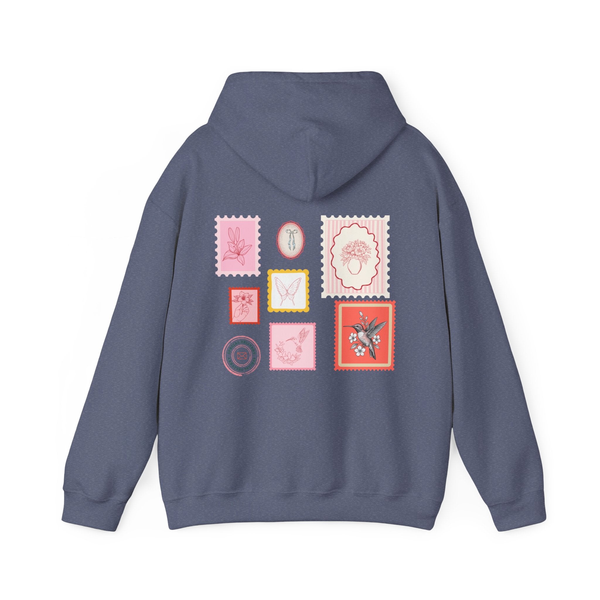 Pink Postage Stamp Unisex Heavy Blend™ Hooded Sweatshirt