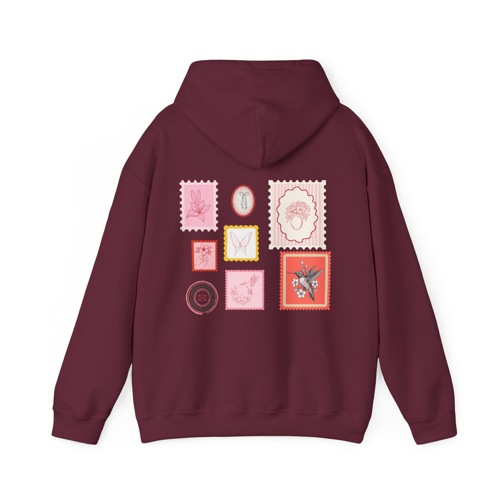 Pink Postage Stamp Unisex Heavy Blend™ Hooded Sweatshirt