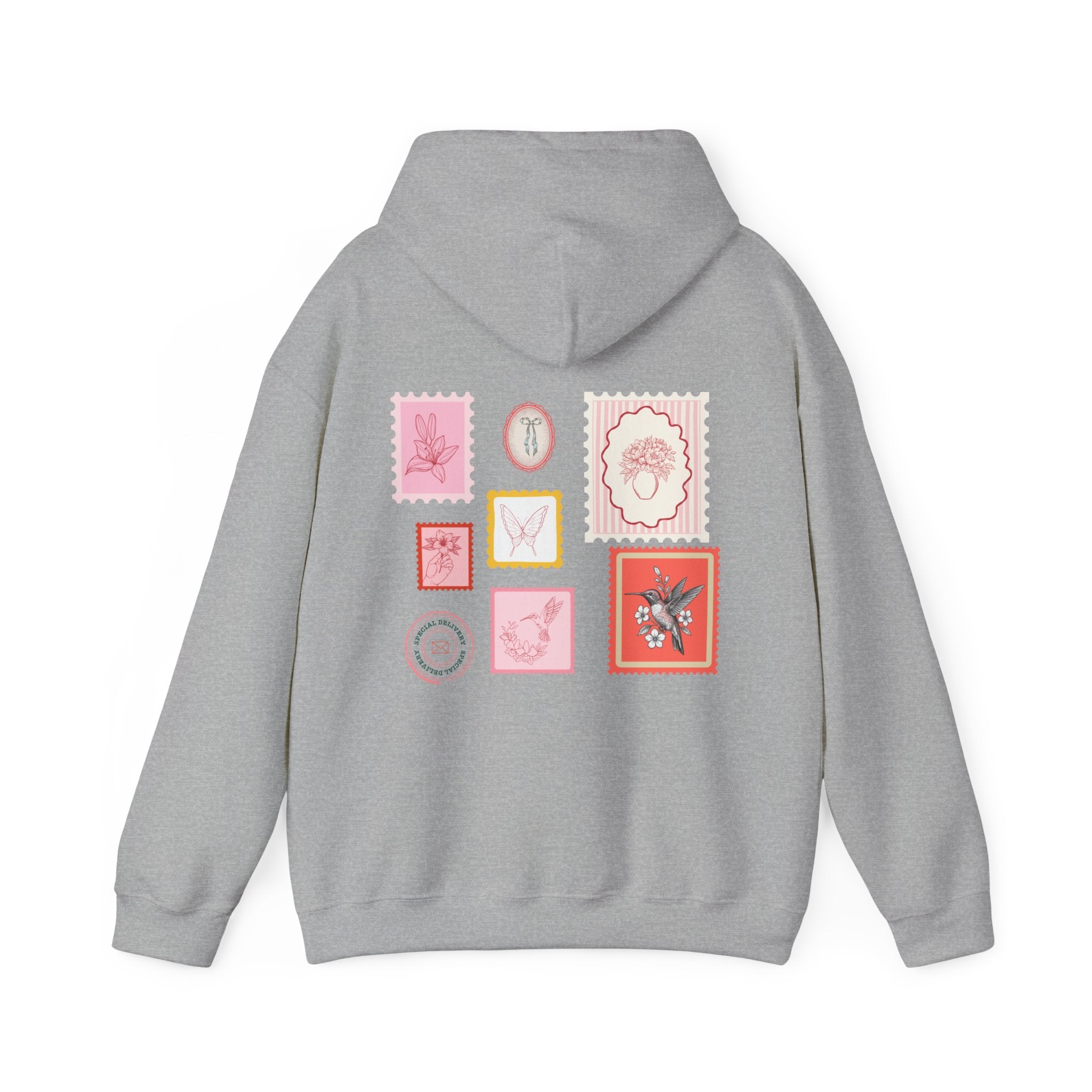 Pink Postage Stamp Unisex Heavy Blend™ Hooded Sweatshirt