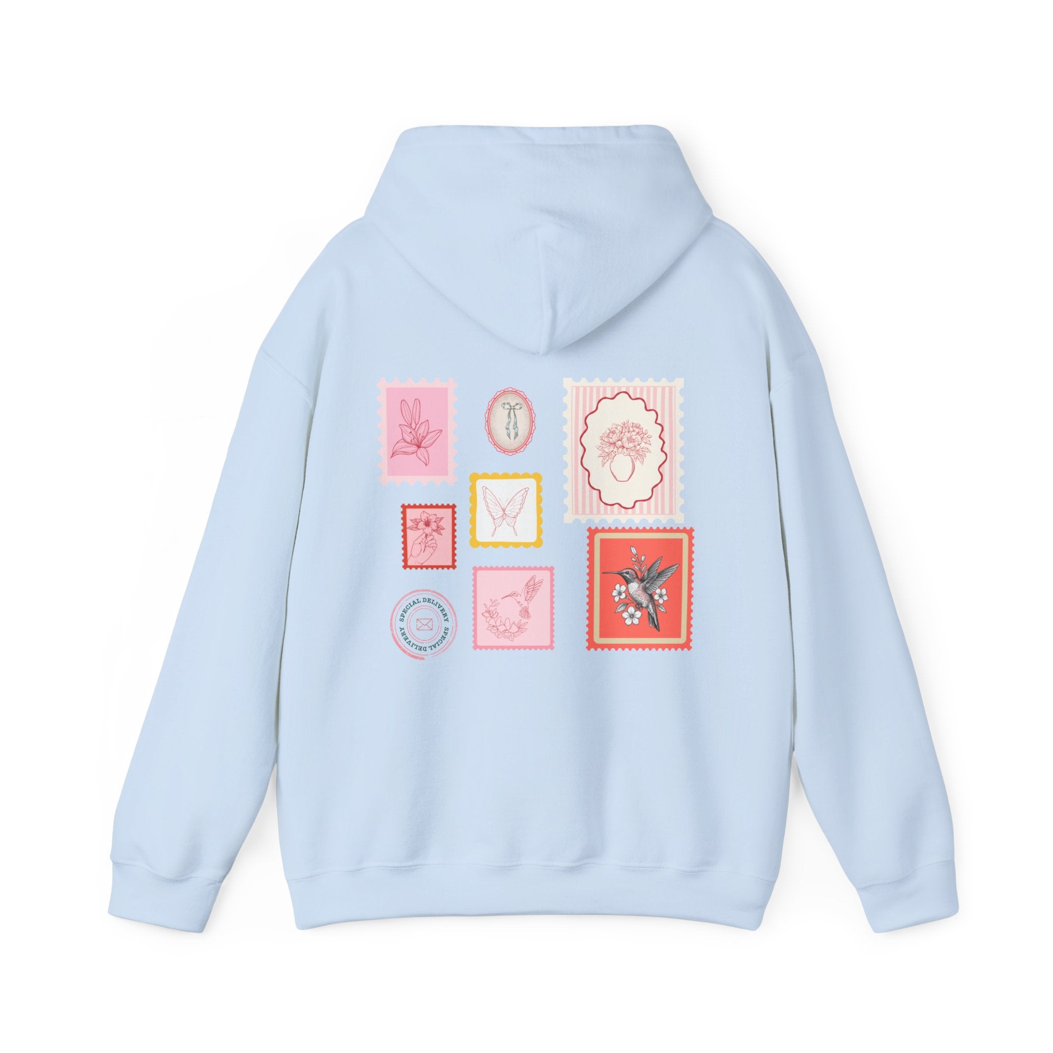 Pink Postage Stamp Unisex Heavy Blend™ Hooded Sweatshirt