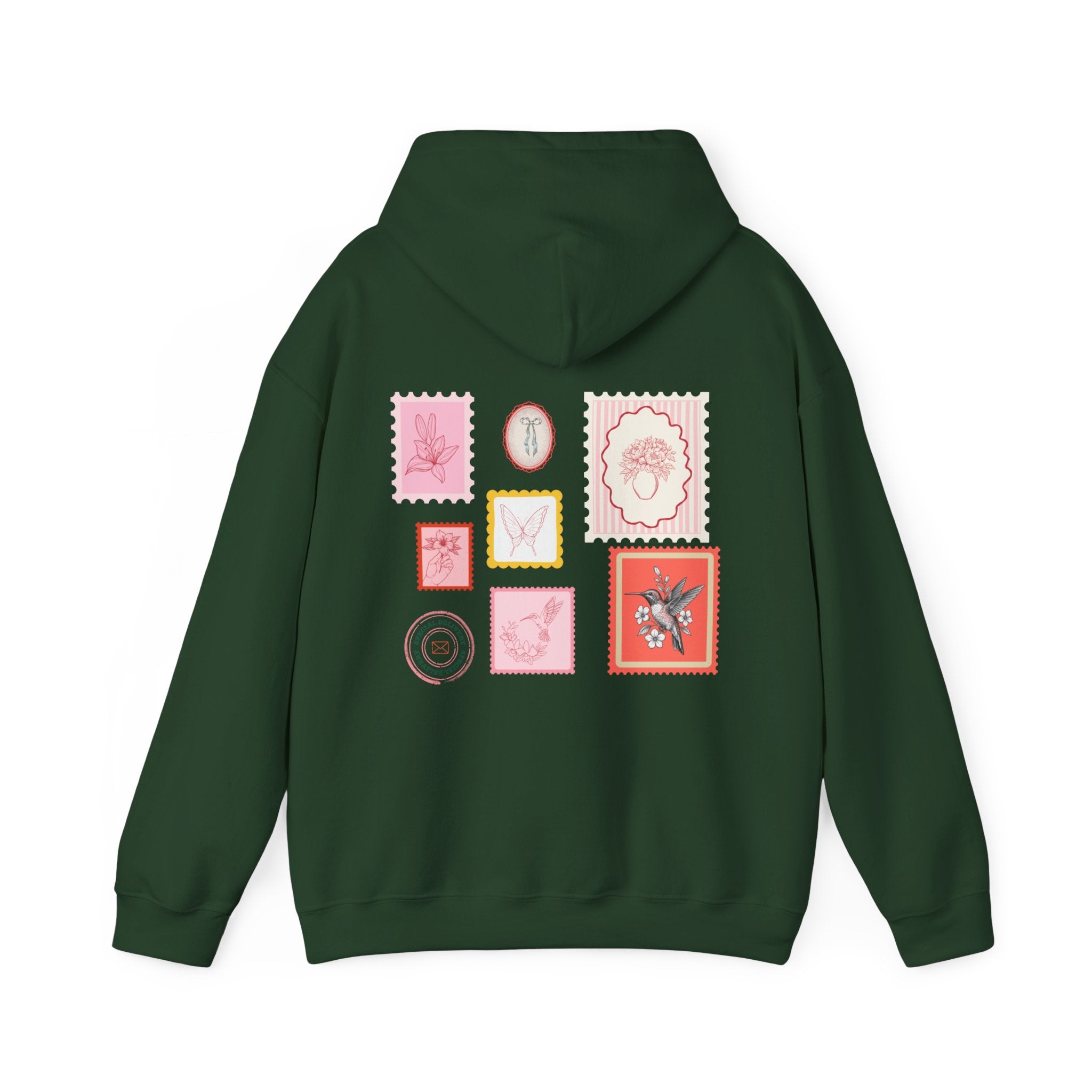 Pink Postage Stamp Unisex Heavy Blend™ Hooded Sweatshirt