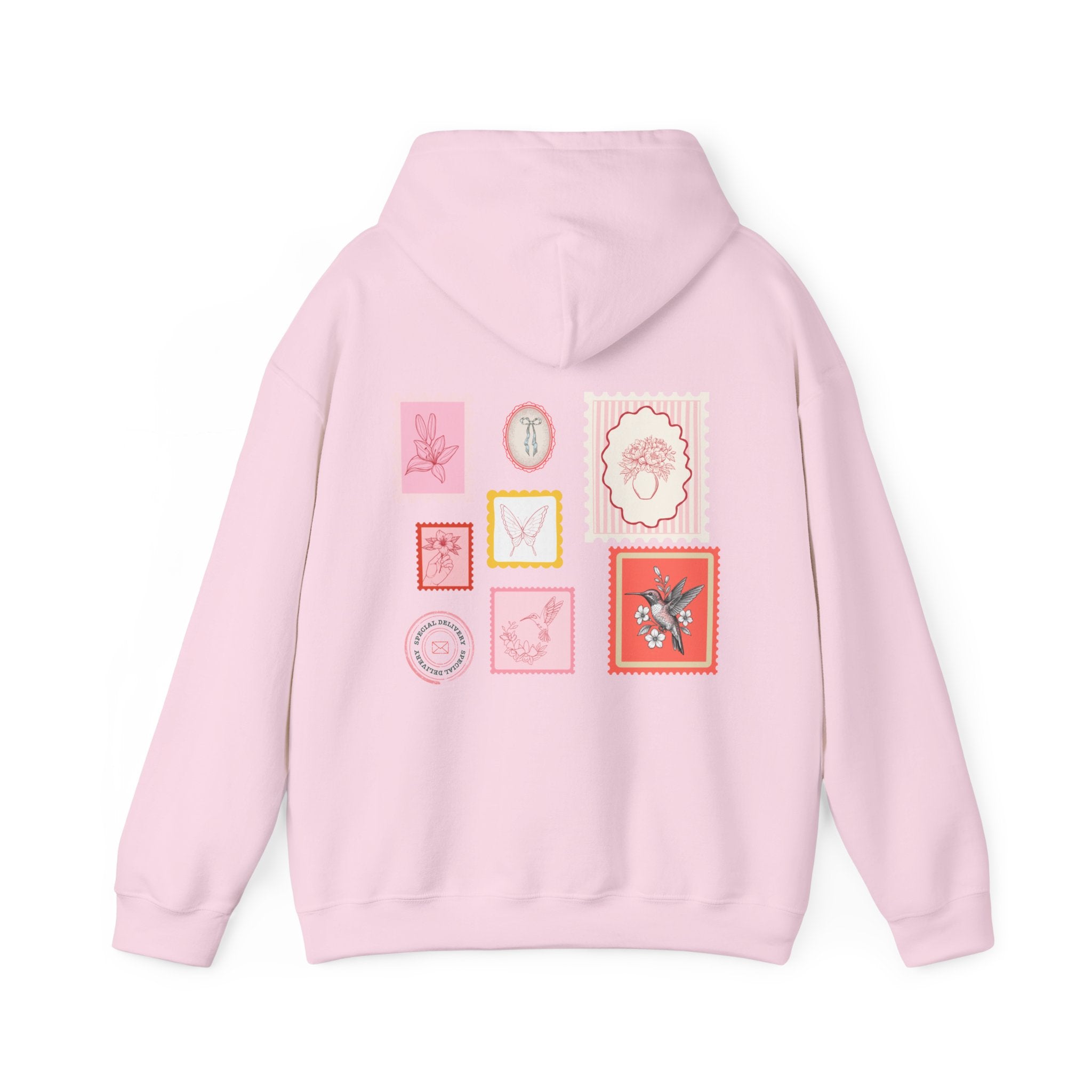 Pink Postage Stamp Unisex Heavy Blend™ Hooded Sweatshirt