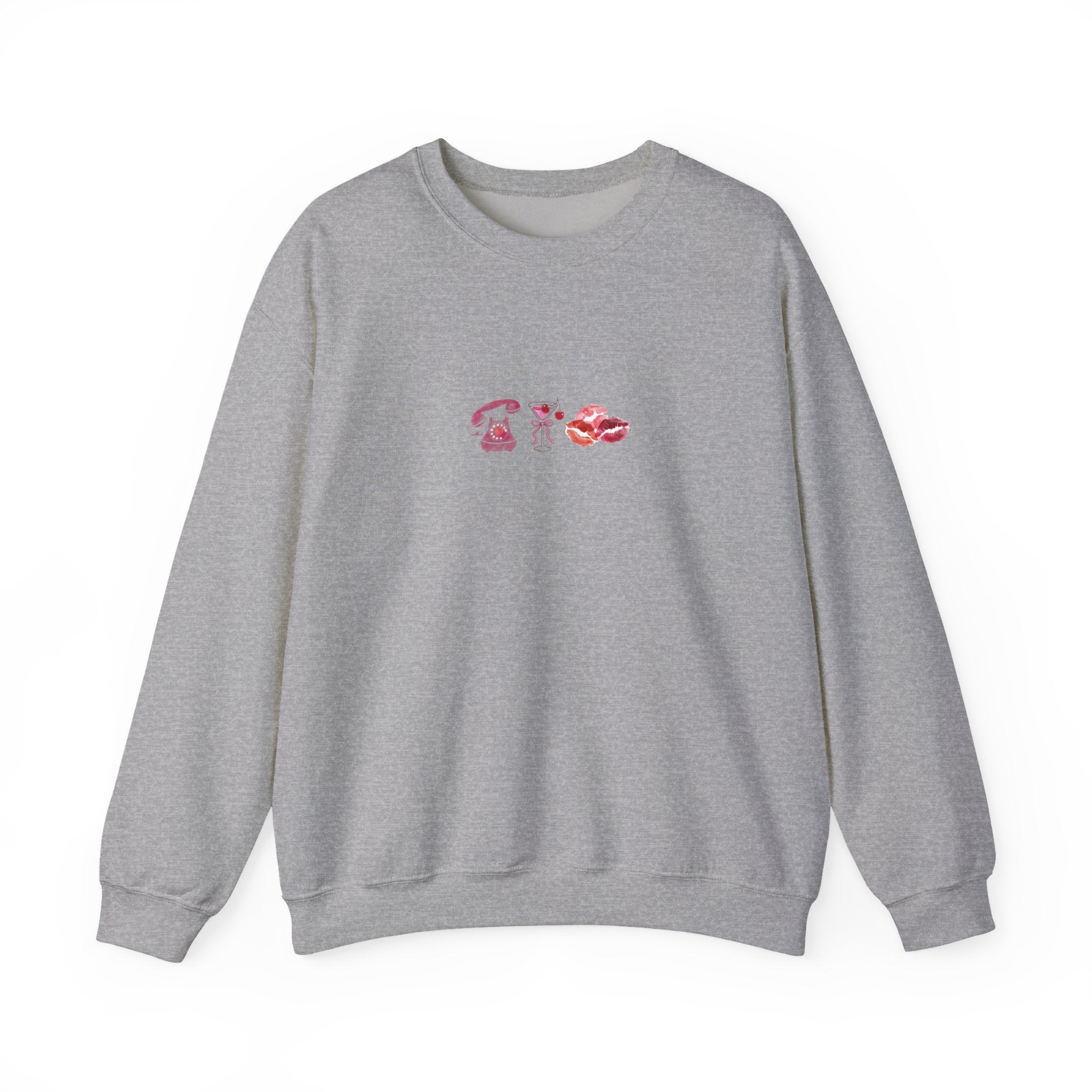 Kisses, Telephone, Cocktail Unisex Heavy Blend™ Crewneck Sweatshirt