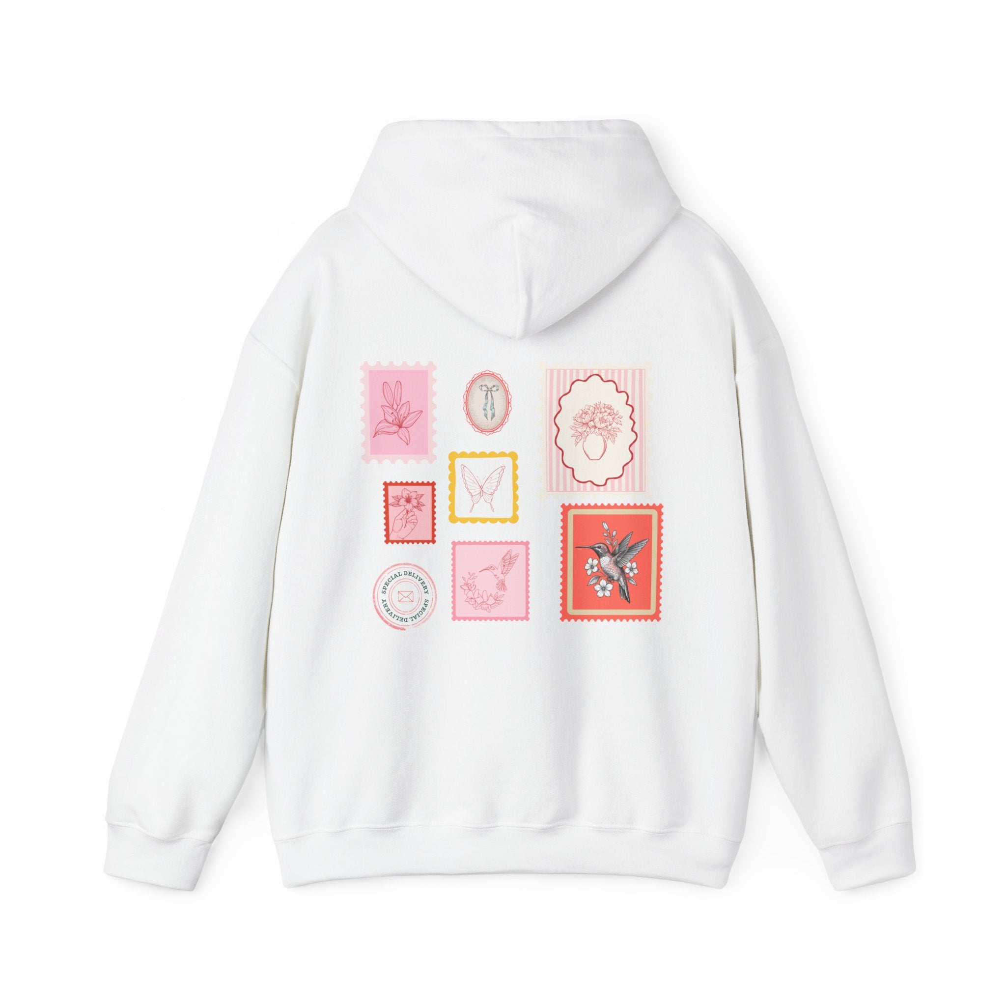 Pink Postage Stamp Unisex Heavy Blend™ Hooded Sweatshirt